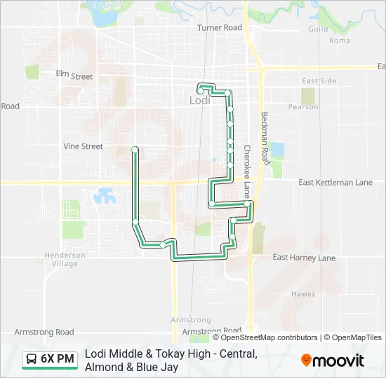 6X PM Bus Line Map
