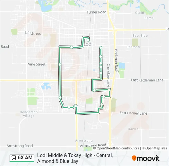 6X AM Bus Line Map