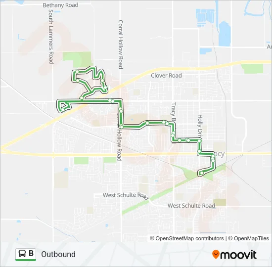 B Bus Line Map