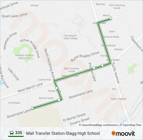 335 Bus Line Map