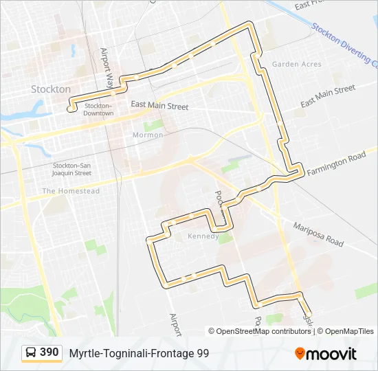 390 Bus Line Map