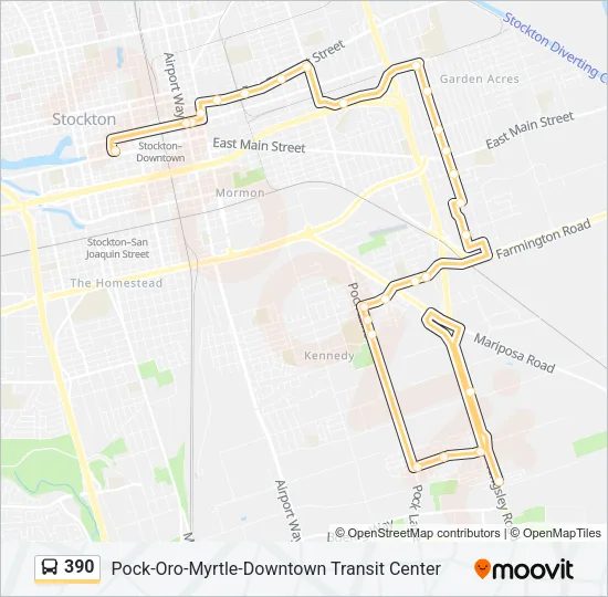 390 Bus Line Map