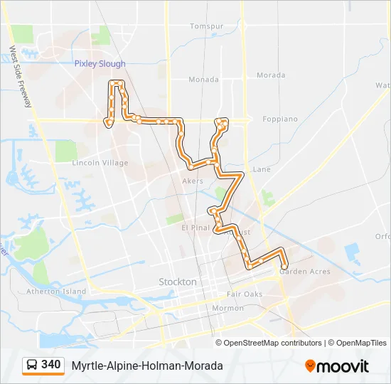 340 Bus Line Map