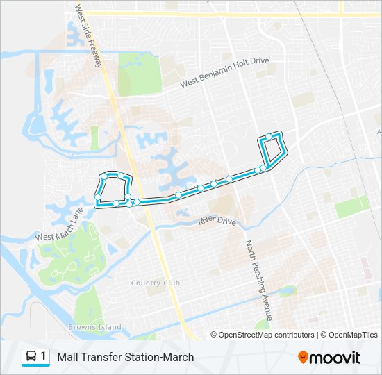 1 Bus Line Map