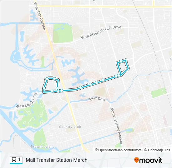 1 Bus Line Map