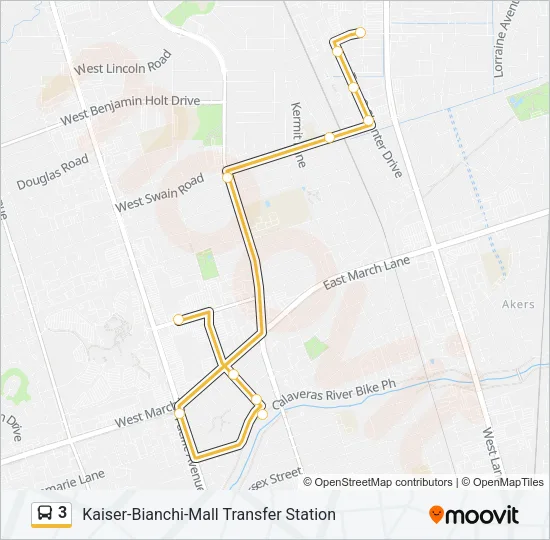 3 Bus Line Map