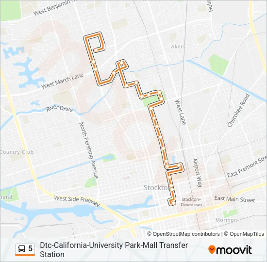 5 Bus Line Map