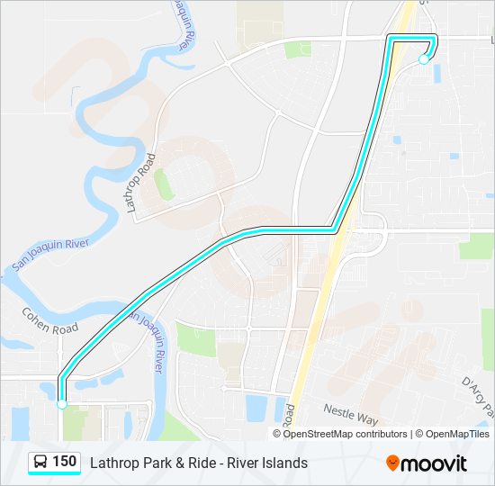 150 Route: Schedules, Stops & Maps - Lathrop Park & Ride - River ...