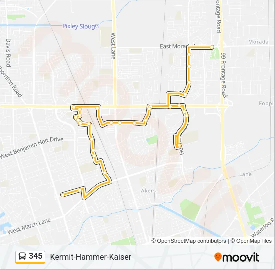 345 Bus Line Map
