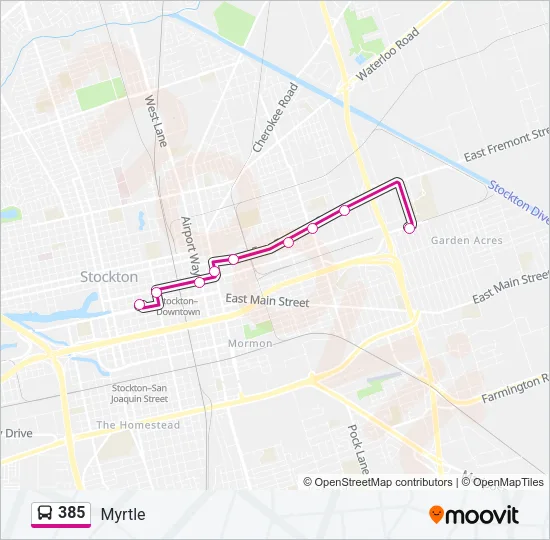 385 Bus Line Map