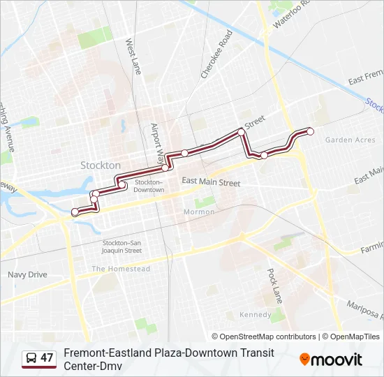 47 Bus Line Map