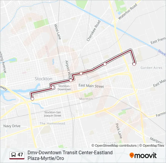 47 Bus Line Map