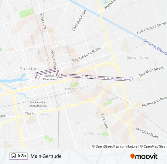 525 Bus Line Map