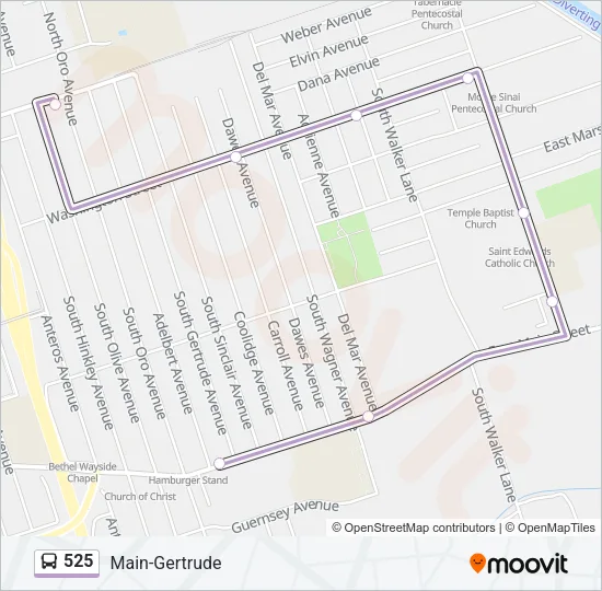 525 Bus Line Map