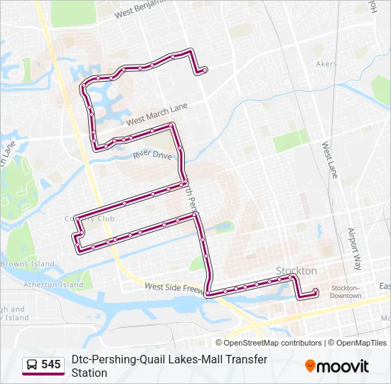 545 Bus Line Map