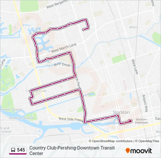 545 Bus Line Map