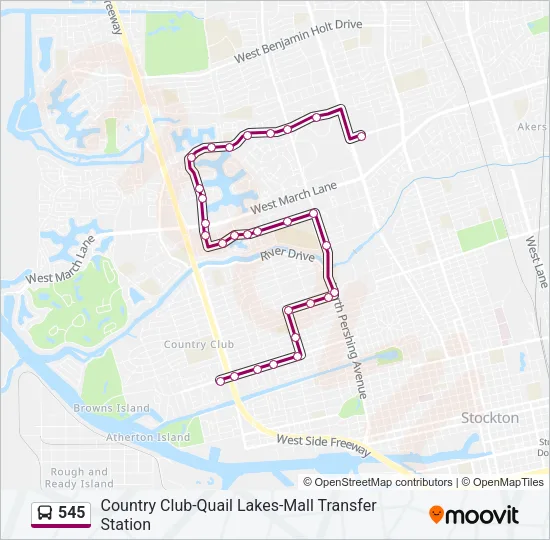 545 Bus Line Map