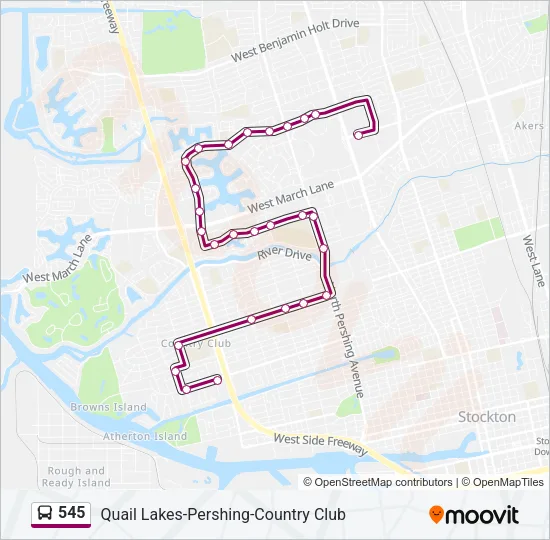 545 Bus Line Map
