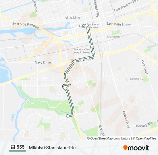 555 Bus Line Map