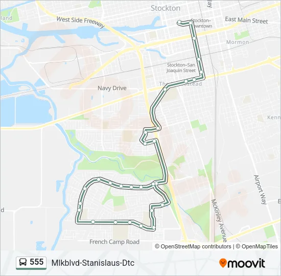 555 Bus Line Map