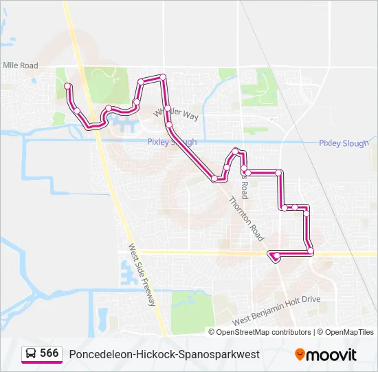 566 Bus Line Map