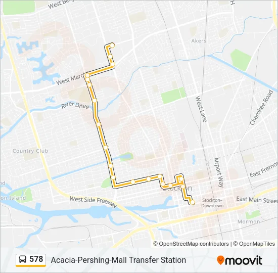 578 Bus Line Map