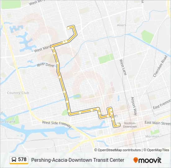 578 Bus Line Map