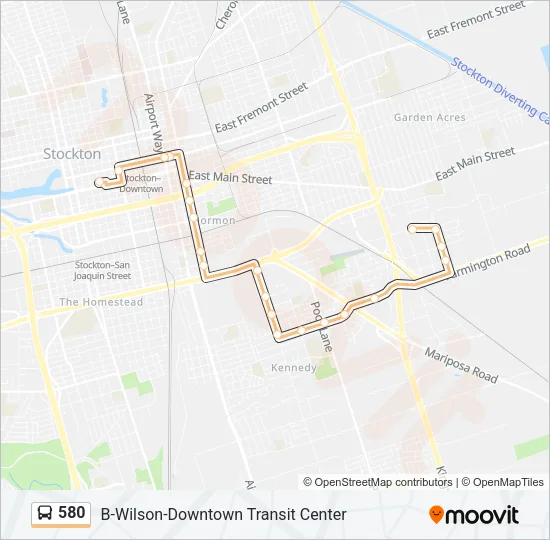 580 Bus Line Map