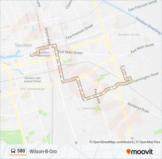580 Bus Line Map