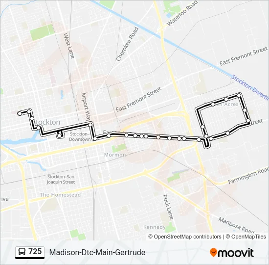 725 Bus Line Map