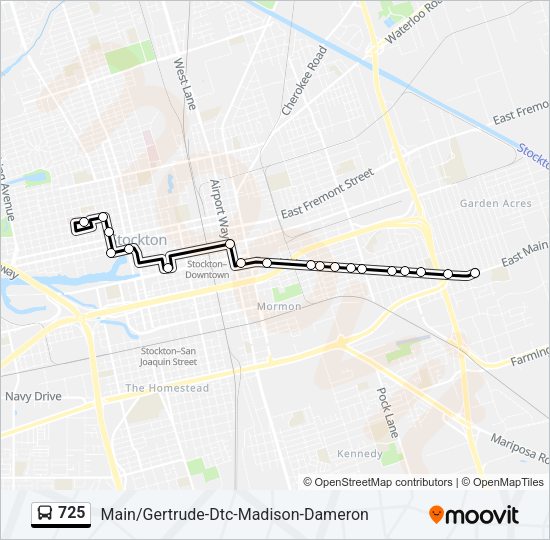 725 Bus Line Map