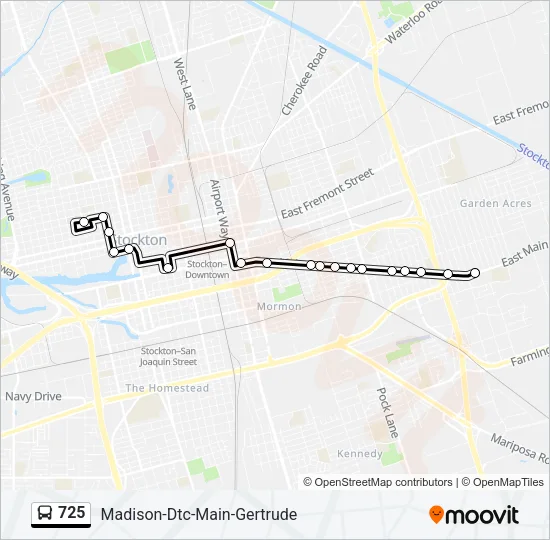 725 Bus Line Map
