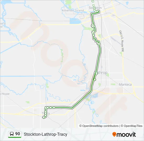 90 Bus Line Map