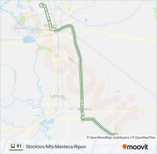 91 Bus Line Map
