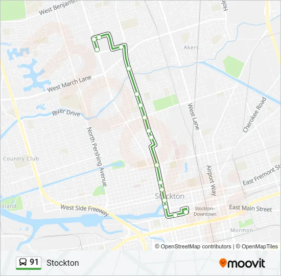 91 Bus Line Map
