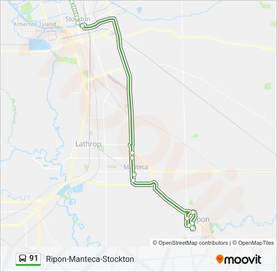 91 Bus Line Map