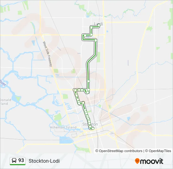 93 Bus Line Map