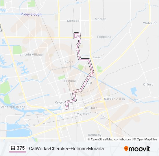 375 bus Line Map