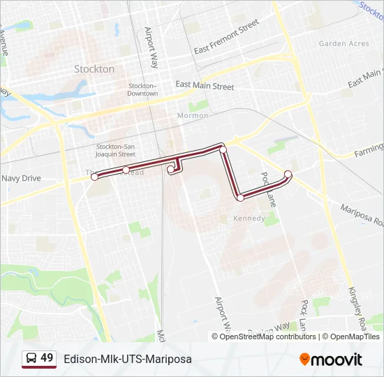 49 Bus Line Map