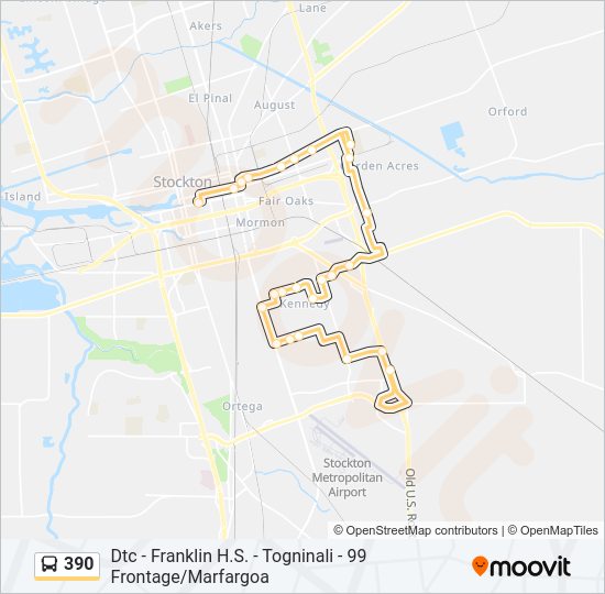 390 bus Line Map