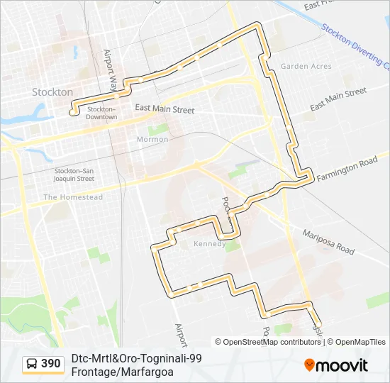 390 Bus Line Map