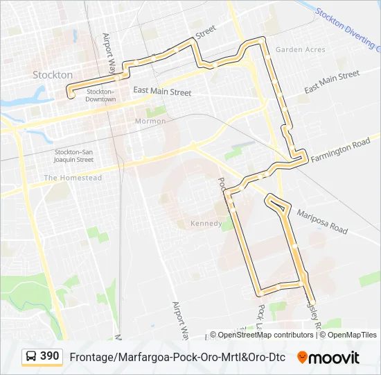 390 Bus Line Map