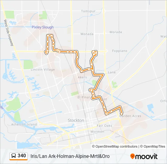 340 Bus Line Map