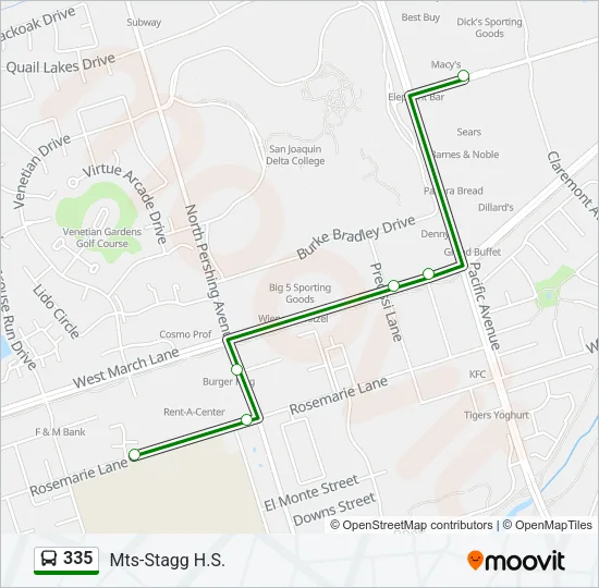 335 Bus Line Map