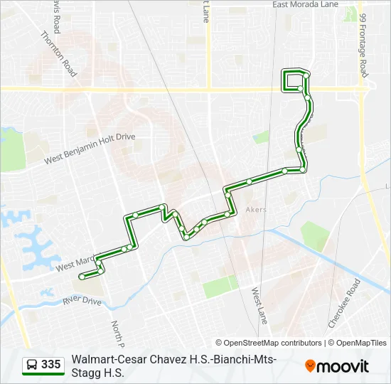 335 Bus Line Map