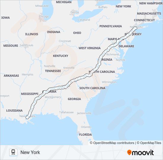 Mapa de CRESCENT de tren