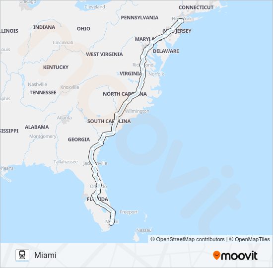 SILVER METEOR train Line Map