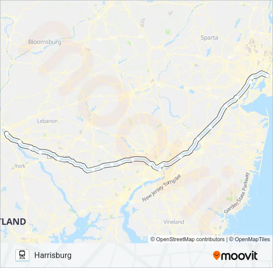 KEYSTONE SERVICE Train Line Map