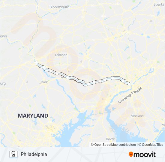 Ruta keystone service horarios, paradas y mapas Philadelphia