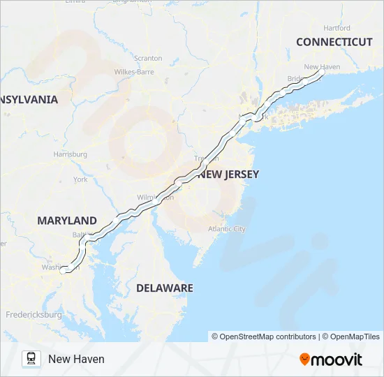 NORTHEAST REGIONAL Train Line Map